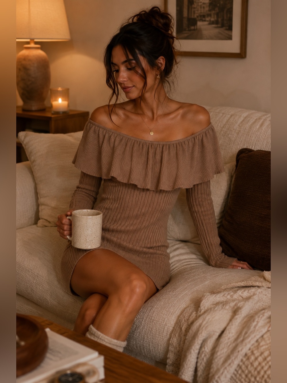 NWT - Olivaceous Off-Shoulder Mini Dress